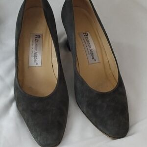 Vintage Etienne Aigner Shoes Women 8M Gray Heels Versatile Academia Old Money